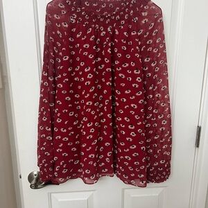 Madewell Burgundy Floral Top